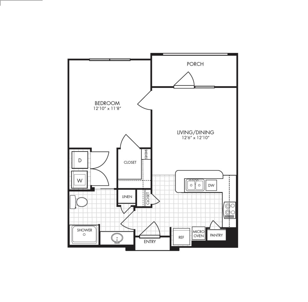 The Landon at Lake Highlands layout for "Salerno - One Bedroom" with 650 square feet.
